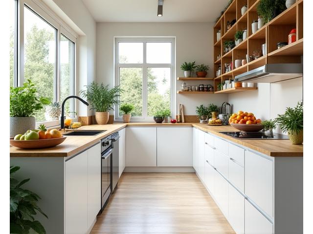 Bright, organized, and healthy family kitchen after redesign