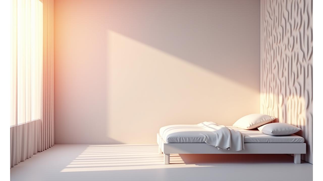 Conceptual image depicting solutions for various sleep problems within a serene bedroom environment